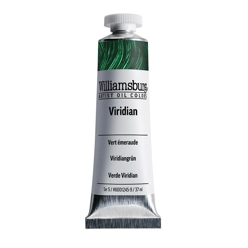 Williamsburg Artist Oil Colors by GOLDEN, Viridian, 37 ml tube, Professional Oil Paint, Semi-Transparent - Image 1